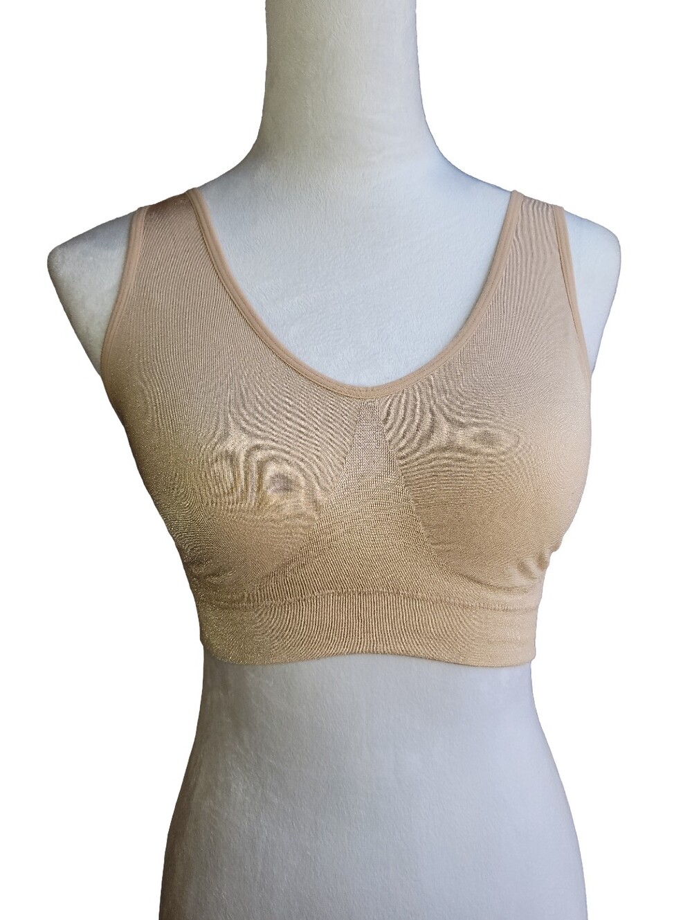 Truekind® Everyday Throw-on Wireless Bralette Beige Size XL (runs small)